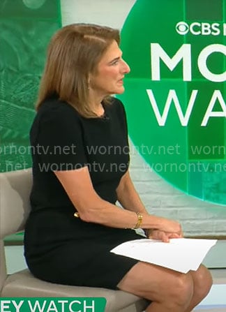 Jill Schlesinger black tweed dress on CBS Mornings