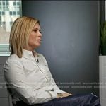Jill’s white shirt and navy fringed leather pants on Today