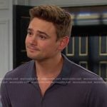Johnny’s grey ribbed zip polo on Days of our Lives