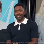 Justin’s navy contrast polo on E! News