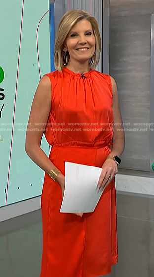Kate’s red sleeveless satin dress on NBC News Daily