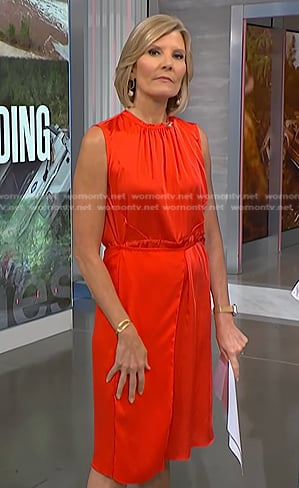 Kate's red sleeveless satin dress on NBC News Daily