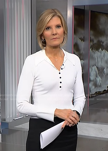 Kate's white ribbed polo top on NBC News Daily