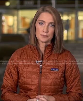 Kayna Whitworth's brown quilted jacket on Good Morning America