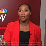 Kay Angrum’s red ruched sleeve blazer on NBC News Daily