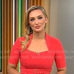 Kelly O’Grady’s red belted dress on CBS Mornings