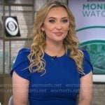 Kelly O’Grady’s blue short sleeve sheath dress on CBS Mornings