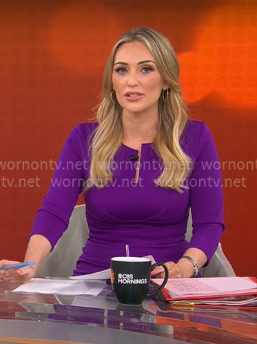 Kelly O'Grady's purple dress on CBS Mornings