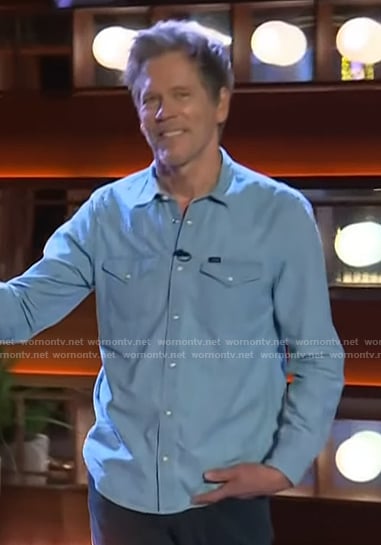 Kevin Bacon’s denim western shirt on The Kelly Clarkson Show