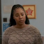 Kiana’s pointelle knit sweater on Chicago PD