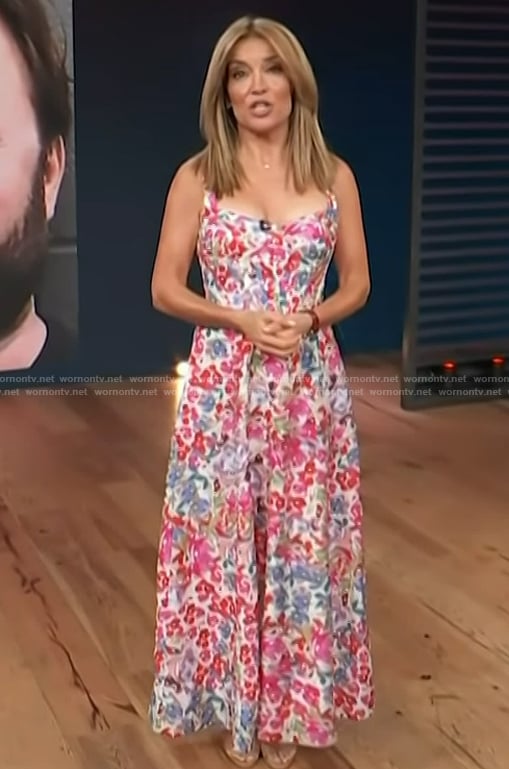 Kit's floral print midi dress on Access Hollywood