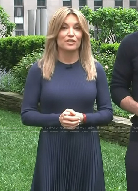 Kit's mixed media pleated dress on Access Hollywood