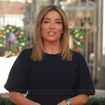 Kit’s navy puff sleeve sweater on Access Hollywood