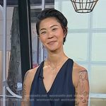 Kristen Kish’s navy satin sleeveless jumpsuit on Today
