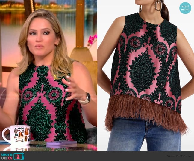 LA DoubleJ La Scala top worn by Sara Haines on The View