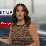 Heather’s beige leopard sleeveless dress on Good Morning America