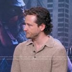 Lewis Pullman’s beige polo sweater on Good Morning America