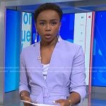 Zinhle’s lilac belted blazer on NBC News Daily