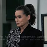 Lois’s black and white printed jacket on General Hospital