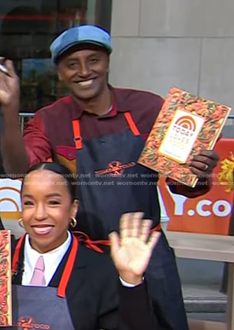Marcus Samuelsson’s bronw colorblock shirt on Today