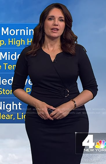 Maria's black ring waist detail dress on Today