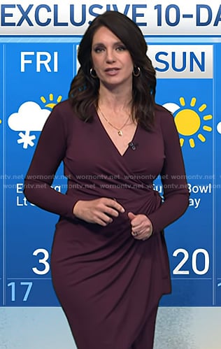 Maria's burgundy wrap dress on Today