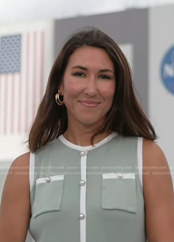Marissa Parra's green contrast trim dress on Today