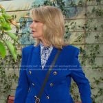 Marlena’s blue printed shirt and blazer on Days of our Lives
