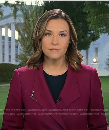 Mary's purple wrap coat on Good Morning America