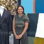 Melissa Garcia’s grey sheer top and pleated pants on Today