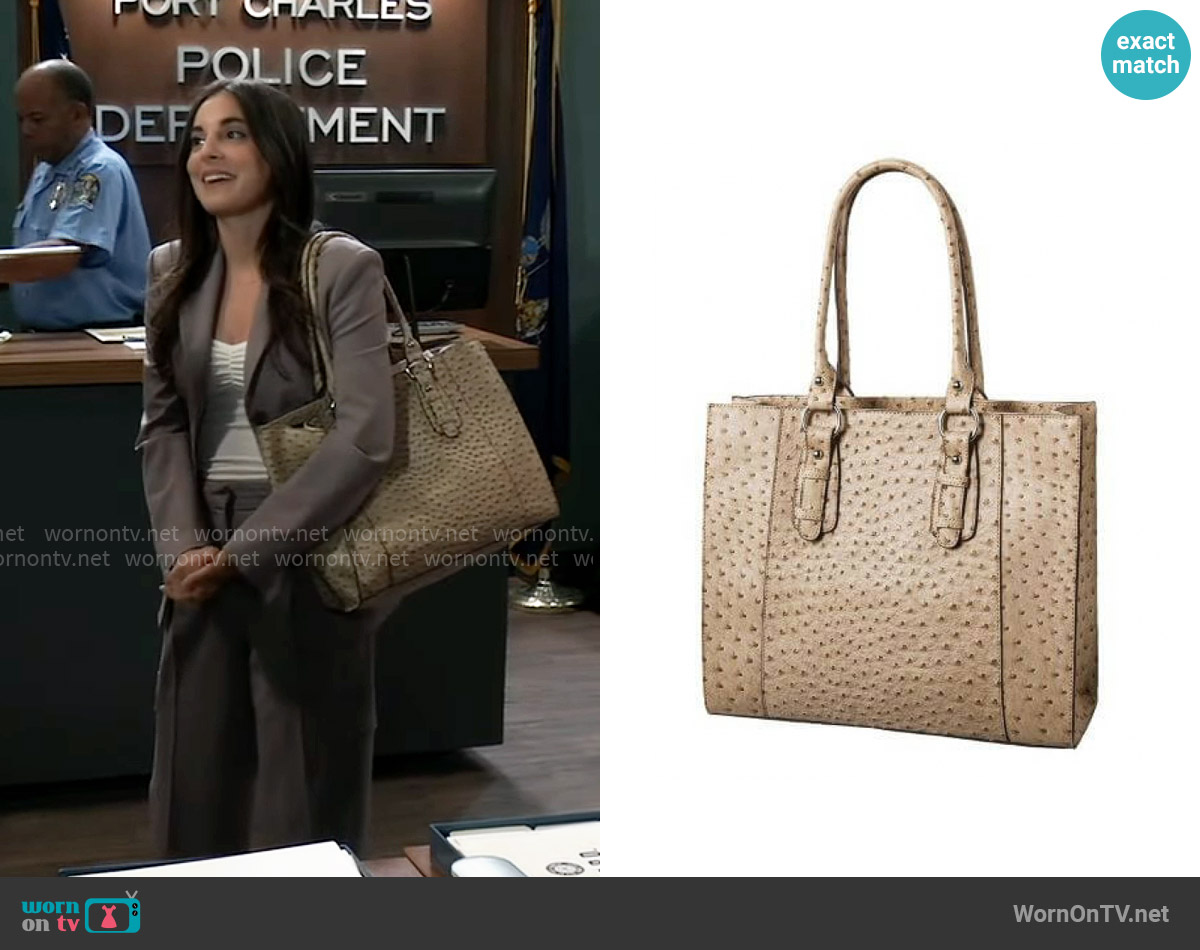 Merona at Target Ostrich Tote worn by Molly Lansing-Davis (Kristen Vaganos) on General Hospital