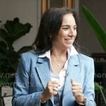 Michelle Miller’s denim blazer on CBS Mornings