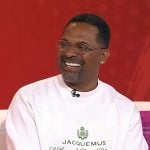 Mike Epps’s white embroidered sweatshirt on Today