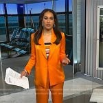 Morgan’s orange satin blazer and pant suit on NBC News Daily