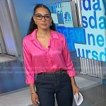 Morgan’s pink shirt and jeans on NBC News Daily