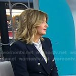 Christine Romans’ navy blazer with silver buttons  on Today