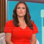 Nikki Battiste’s red v-neck dress on CBS Mornings