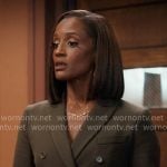 Olympia’s olive green suit on Matlock