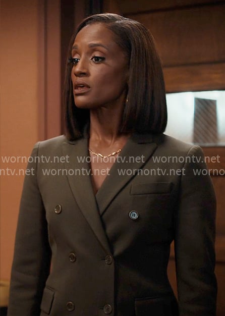 Olympia's olive green suit on Matlock