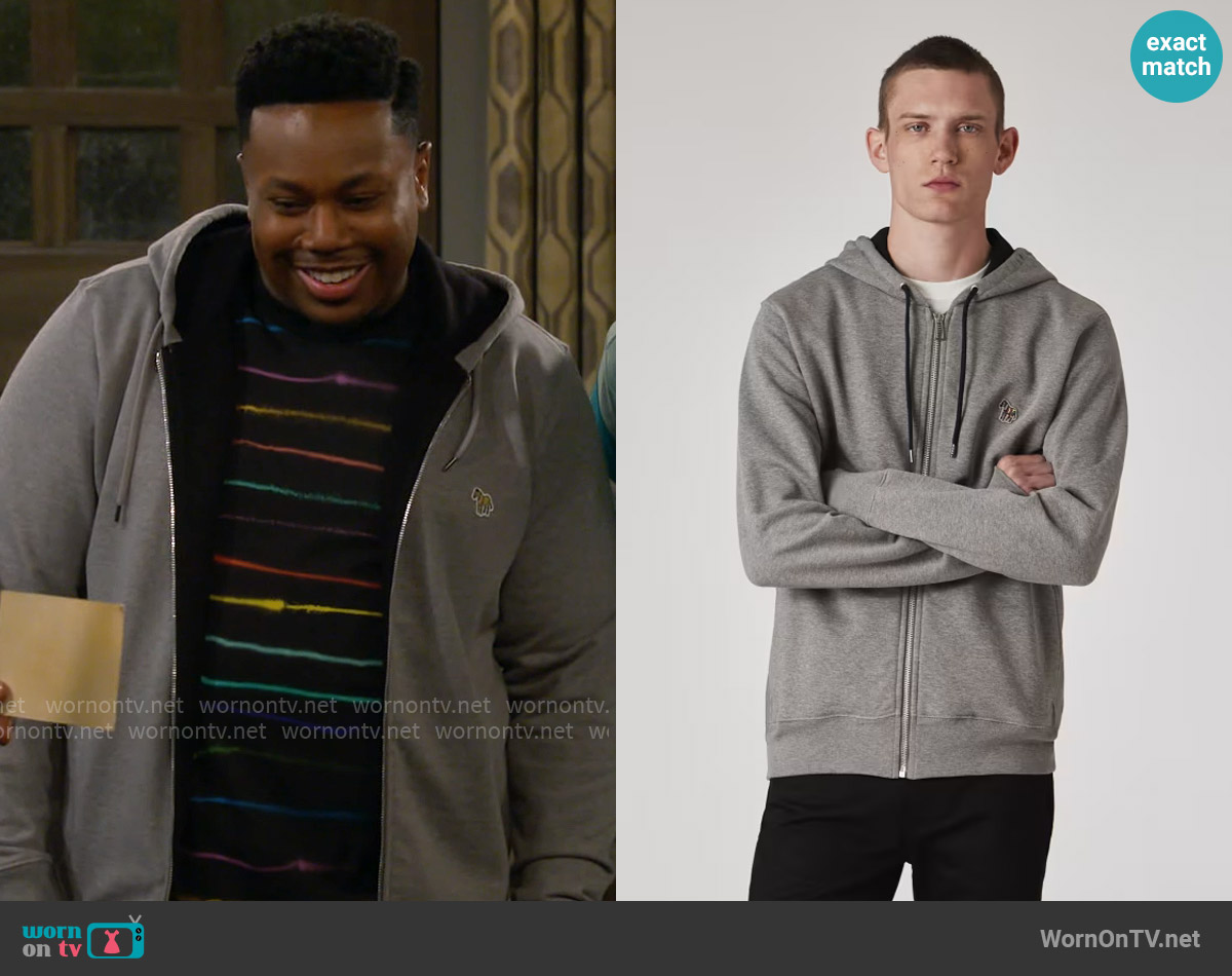 PS Paul Smith Striped T-shirt worn by Marty (Marcel Spears) on The Neighborhood