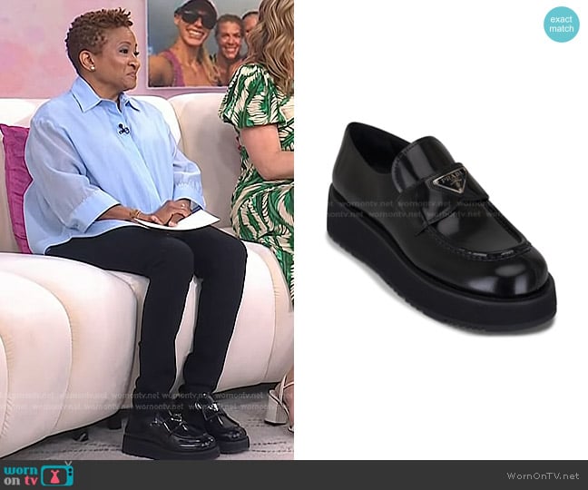 Prada Flatform Leather Loafers worn by Wanda Sykes on Today