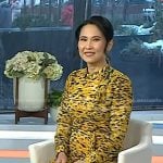 Vicky Nguyen's yellow printed ruffle dress on Today