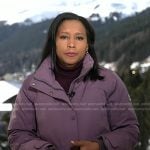 Rachel’s lilac down jacket on Good Morning America