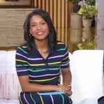 Rachle’s striped polo and knit skirt on Good Morning America