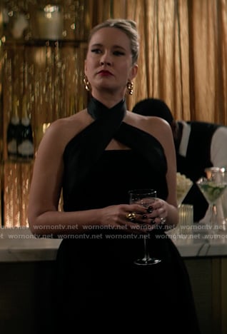 Reagan’s black halter neck gown on You