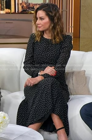 Rebecca's black polka dot dress on Good Morning America