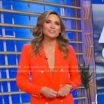 Rhiannon’s orange double breasted blazer on Good Morning America