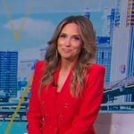 Rhiannon’s red double breasted blazer on Good Morning America