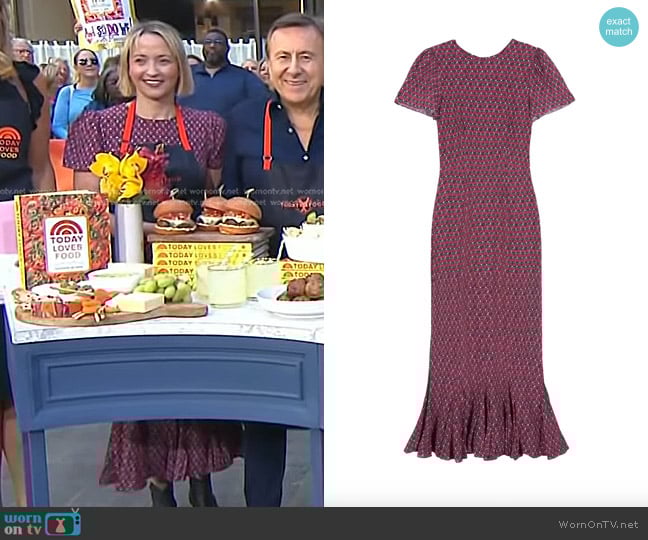 Rhode Lulani Dress in Plum Block worn by Erin French on Today