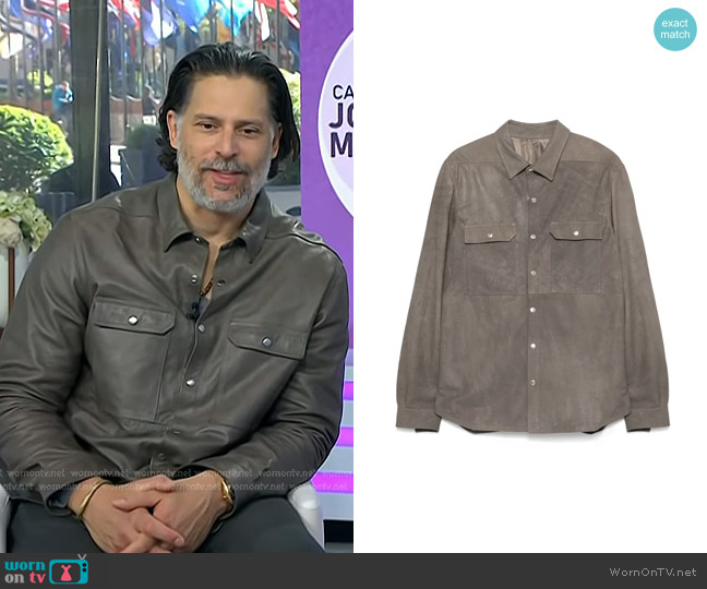 Rick Owens Leather Shirt Jacket worn by Joe Manganiello on Today